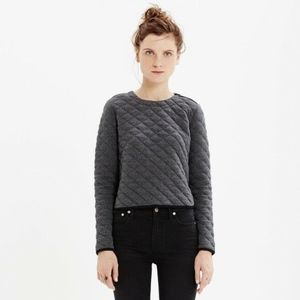 Madewell Soho Quilted Crop Pullover